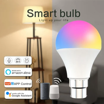 Balso Kontrolė 9W RGB Smart Lemputės šviesos srautą galima reguliuoti E27 B22 WiFi LED Lempos, AC110V~240V Dirbti Su Alexa 
