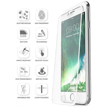 SUPCASE iPhone 7/8 4.7 colių Anti-Scratch Premium 3D Išlenkti Krašto Anti-Poveikio Grūdintas Stiklas Screen Protector, Su orientaciniu rėmeliu