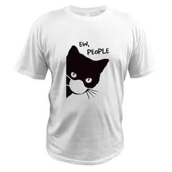 Medvilnės ES Dydis EW Žmonių Katė Spausdinti Marškinėliai Likti namuose Įdomus T-shirt Vyrai Spalvų 2020 Metų Vasaros Viršūnes Tee