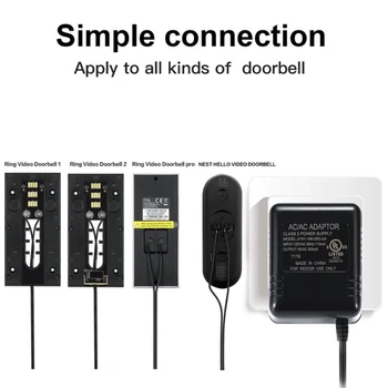 JAV/JK/ES/AU 8M Wifi Doorbell Kamera, Maitinimo Adapteris IP Vaizdo Domofonas Žiedas Belaidį durų skambutį 110V-240V AC 18V Transformatorius