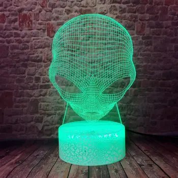 Svetimų Galvos 3D Holograma Iliuzija Unikalus 7 Spalvų Keitimas Deco Naktį Šviesos Su sensoriniu Jungikliu, Lava Lempa Vaiko Draugai, Gerbėjai Kalėdų Žaislas