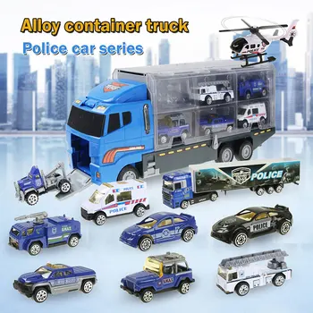 Truck & Mini Lydinio Diecast Automobilis 1:64 Masto Modelį, Žaislai, Transporto Priemonės Saugojimo, Sunkvežimių Gaisrinės Automobilį, Policijos Žaislai Vaikams Berniukai }
