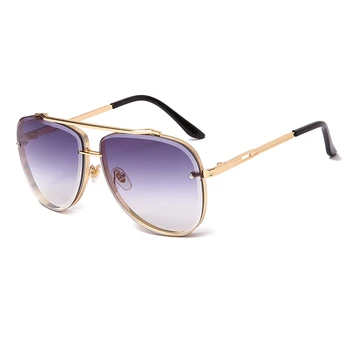 Naujas Mados Akiniai nuo saulės Prabangos Prekės ženklo Dizaino, Moterų, Vyrų Derliaus Metalo Gradientas Saulės akiniai UV400 Atspalvių Akių gafas de sol