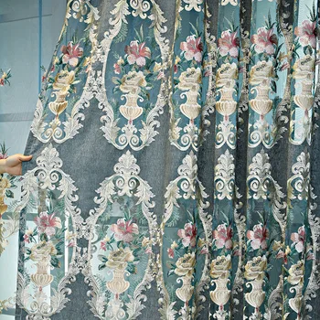 Europos Stiliaus Užuolaidų svetainė, Miegamasis Šviesos Prabanga Išsiuvinėti Šeniliniai Užuolaidos, Tiulis Gatavo Produkto Pritaikymas savo reikmėms