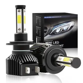 2VNT H7 Combo 4-Side LED Žibintų Komplektai Didelis Mažas Šviesos Lemputės 5000LM 6000K Balta Automatinis Automobilio Žibintų Lemputės