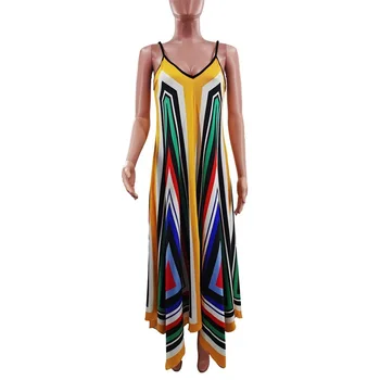 2020 metų Vasaros Moterų Suknelė Europos ir Amerikos Seksualus Stilius geometrinis Modelis kelnės ant nugaros Atsitiktinis Mados