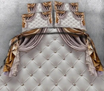 Prabanga lova padengti 3D patalynės komplektas Twin Visą karalius ir Karalienė drobulė Antklodžių pagalvių užvalkalai, patalynės Kalifornijos karalius Europos stiliaus papuošti