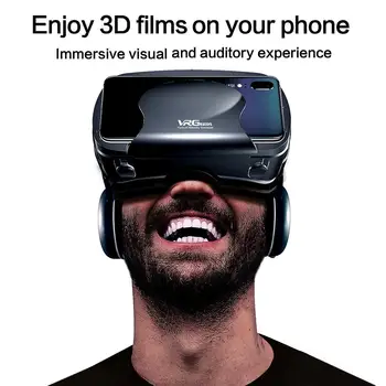 Naujas 3D VR Samrt Akinius Visą ekraną, Virtualios Realybės Akiniai su Stereo garso laisvų Rankų įrangą 