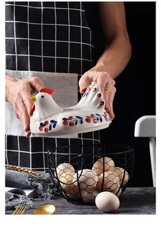 Kūrybinės Pusės-Dažytos Buitinės Keramikos Kiaušinių Krepšelį Vaisių ir Daržovių Įvairenybės Krepšelį Virtuvės Geležies Saugojimo Baske