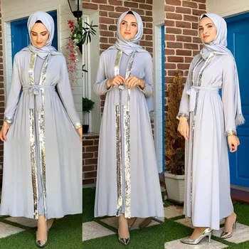 Ramadanas Eid Mubarek Dubajus Abaja Kimono Megztinis Hijab Musulmonų Suknelė Moterims Kaftan Islamo Drabužių, Apsiaustą Longue Femme Ete Musulmane