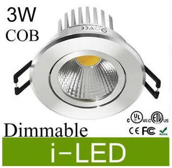 3w cob led downlight pritemdomi AC85-265v 12V led embedded vietoje šviesos lempa, šiltos baltos 120 kampas 3 metų garantija UL ir CE
