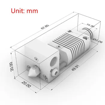 2021 Naujas 1Set 1.75 mm 24V Metalo Hotend Ekstruzijos Galvos Komplektas Anet ET4 3D Spausdintuvo Dalys