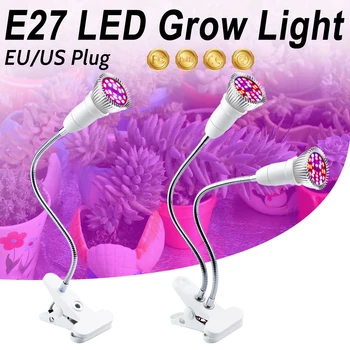 2 GALVĄ LED Augalų Auga Lemputės Withe Šviesos Pilno Spektro LED Augti Žiburiai, Lempos Kambarinė Gėlė Žydi ir Auga Už Namų Patalpų