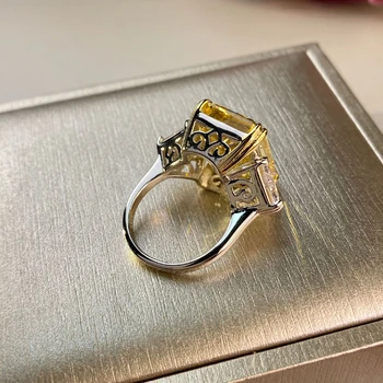 OEKDFN 925 Sterlingas Sidabro Žiedas Sukurtas Aukštos Anglies Gręžimo Vestuvės Vestuvinis Deimantų Žiedai Prabanga Jubiliejų Dovana, Papuošalai