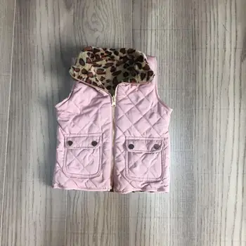 Mama ir dukra drabužiai mergaitėms rudenį, žiemą top merginos pliušinis leopard liemenė vaikams kietas rožinė liemenė mama man šilta liemenė