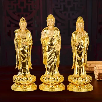 Vakarų Sansheng Dervos Amatų Budos Statula Buda Amitabha Guanyin Bodhisatvos Namų Dekoro Priedai Figūrėlės
