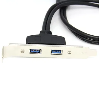 50cm Dual Port PCI Laikiklis, Skydelis, USB Kabelis, 3.0 Plokštė Mainboard 20 Pin Header Adapteris Galinio 20-Smeigtukai 2 X USB A Female