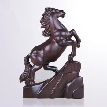 Aukštos klasės medžio masyvo arklio skulptūra, statula，Šiuolaikinio meno gyvūnų skulptūros，Namų dekoro priedai，Namų Puošybai，verslo dovana