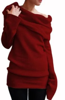ZOGAA Atsitiktinis Megzti Megztinis Moterims Streetwear Off Peties ilgomis Rankovėmis Puloveriai Moterų Plonas Kietas Kailis Žiemos Mados Džemperis Viršų