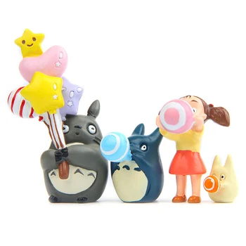 4pcs Mano Kaimynas Totoro Kiki Kiki ' s Delivery PVC Katė Veiksmų Skaičius, Lėlės Balionas Dervos Plastikiniai Modelis