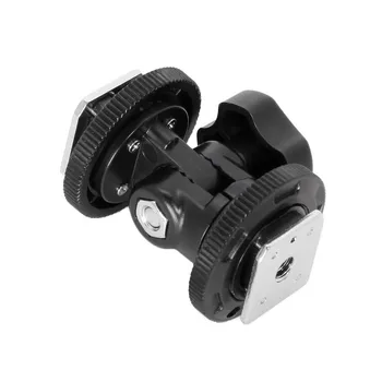 Mcoplus Pasukti Dvigubos blykstės ir fotoaparato kontaktinės jungties Adapteris, Laikiklis Laikiklis tvirtinimas LED Vaizdo Šviesos DSLR Fotoaparatas Hotshoe Adapteris