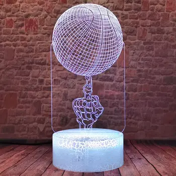 Šviesos 3D Iliuzija LED Stalas naktinė lempa Spalvinga Keitimas Palieskite Šviesos Piršto krepšinio Modelis Žaislai