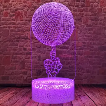 Šviesos 3D Iliuzija LED Stalas naktinė lempa Spalvinga Keitimas Palieskite Šviesos Piršto krepšinio Modelis Žaislai