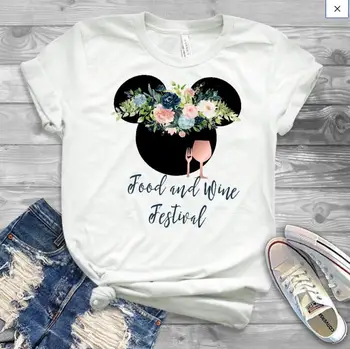Grafinis Gėlių Mados Minnie T-Marškinėliai, Pelės Ausies Tee Marškinėliai Tee Moterims Topai Hipster Moterų Marškinėliai Tees