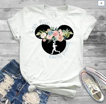 Grafinis Gėlių Mados Minnie T-Marškinėliai, Pelės Ausies Tee Marškinėliai Tee Moterims Topai Hipster Moterų Marškinėliai Tees