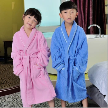 Vaiko chalatas ilgas toweled vonia, chalatas, sleepwear mergaitėms, rausvos spalvos skraiste, mėlyna roupao berniukų apsiaustai pižamos vaikams, vonia, drabužių persirengimo suknelė