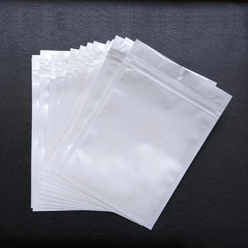 1000pcs Geriausios Kokybės Išvalyti + white pearl Plastiko, Poli OPP pakavimo užtrauktukas Zip-lock Mažmeninei prekybai skirtose Pakuotėse Papuošalai maisto PVC plastiko maišelį