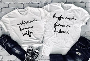 Vestuvių Dieną Atitikimo Porų, T-Shirt Žmona Turi Būti Camisetas Vyras Marškinėliai, Bernvakarių, Vestuvių Viršūnes Atitikimo Komplektus