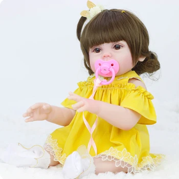 JINGXIN PRINSES 52cm Reborn Baby Doll Visiškai Minkštas Silikoninis Žaislas Mergina Tikroviška Nekilnojamojo Bebe Geriamojo Vandens Peeing Lėlės Gimtadienio Dovana