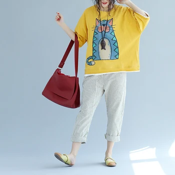 Naujas 2020 metų Vasaros Europos Stiliaus Moterys T-shirt Mados Spausdinti Animaciją O-Kaklo Viršūnes Didelių Dydžių Moterims Drabužių Tunika Moteriška Suknelė