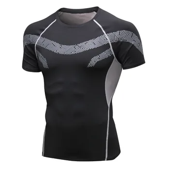 2019 sporto marškinėliai vyrams rashgard sporto marškinėliai quick dry treniruotės marškinėliai trumpomis rankovėmis viršūnes fitneso drabužių compresssion veikia marškinėliai