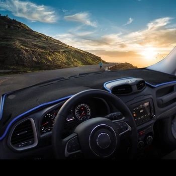 Už Jeep Renegade 2016 2017 2018 2019 LHD Automobilio prietaisų Skydelio Dangtelį Brūkšnys Mat Saulė Pavėsyje, Trinkelėmis Kilimai Apdaila, neslidžia Interjero Priedai