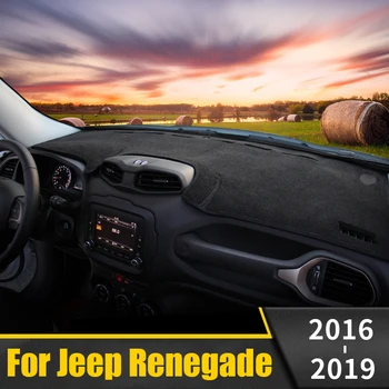 Už Jeep Renegade 2016 2017 2018 2019 LHD Automobilio prietaisų Skydelio Dangtelį Brūkšnys Mat Saulė Pavėsyje, Trinkelėmis Kilimai Apdaila, neslidžia Interjero Priedai