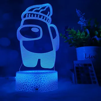3D LED Lempos Tarp Mūsų Neoninės Šviesos Stalo, Stalo Lempos, Namų Kambarys, Miegamasis Apdailos Vaikams Dovanos Žaidimo Atmosferą Naktiniai Nakties Žiburiai