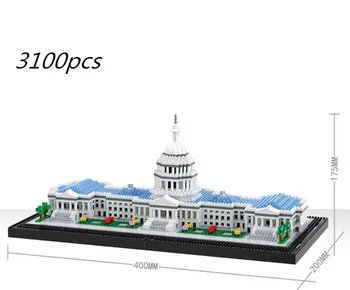 3100pcs Žinomas Namai Capitol modelis statybinių blokų montavimas žaislai suaugusių boy micro Studentų žaislą dovanų