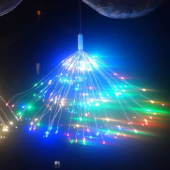 Kalėdų Fejerverkų Šviesos 180 LED Kabinti Styginių Šviesos 8 Režimai su Nuotolinio Valdymo Pasakų Girlianda Kalėdinė Dekoracija Namuose