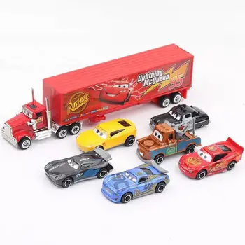 7 VNT/Set Pixar Automobilių 3 Žaibas McQueen Jackson Audra Medžiagos Mack Dėdė Sunkvežimių 1:55 Liejimo Metalo Automobilio Modelį Boy Toy