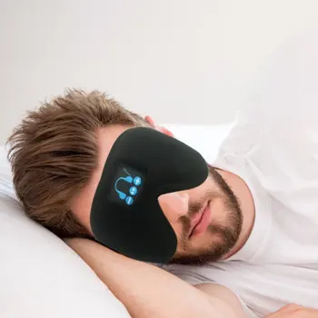 Bluetooth 5.0 Belaidės Stereo Ausinės 3D Miego Kaukę, Lankelis Miego Minkštos Ausinės Miega Akių Kaukė Muzikos laisvų Rankų įranga