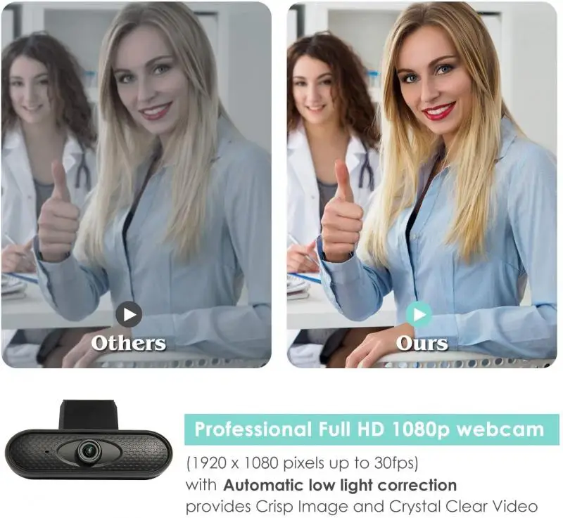 1080P HD Webcam Kompiuteris PC WebCamera Su Mikrofonu Pasukti Kameros Live Transliacijos Vaizdo skambučius Konferencijos Darbą