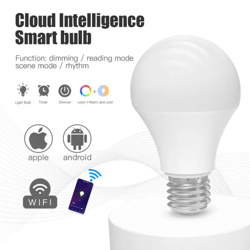 15W WIFI Smart Lemputė E27 B22 Pritemdomi RGB+BMT Smart Lemputės, Valdymas Balsu Dirbti Su Alexa 