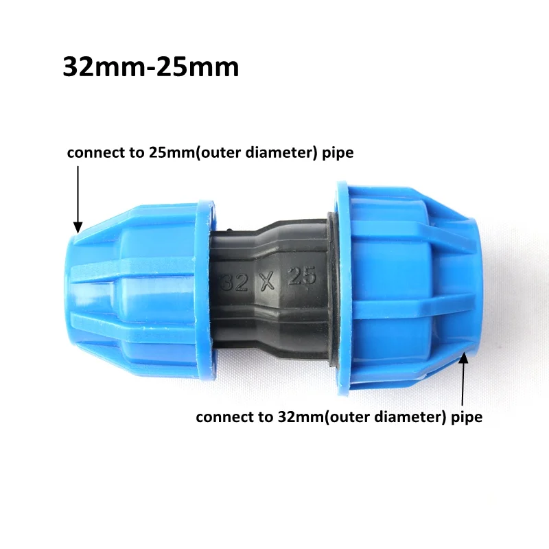 1pc NuoNuoWell PE 32mm iki 20mm 25mm Vamzdžio Mažinti Tiesiai Greita Jungtis Vandens Vamzdžių Remonto (PPR PVC Vamzdžių Žarnos sujungimo Adapteris