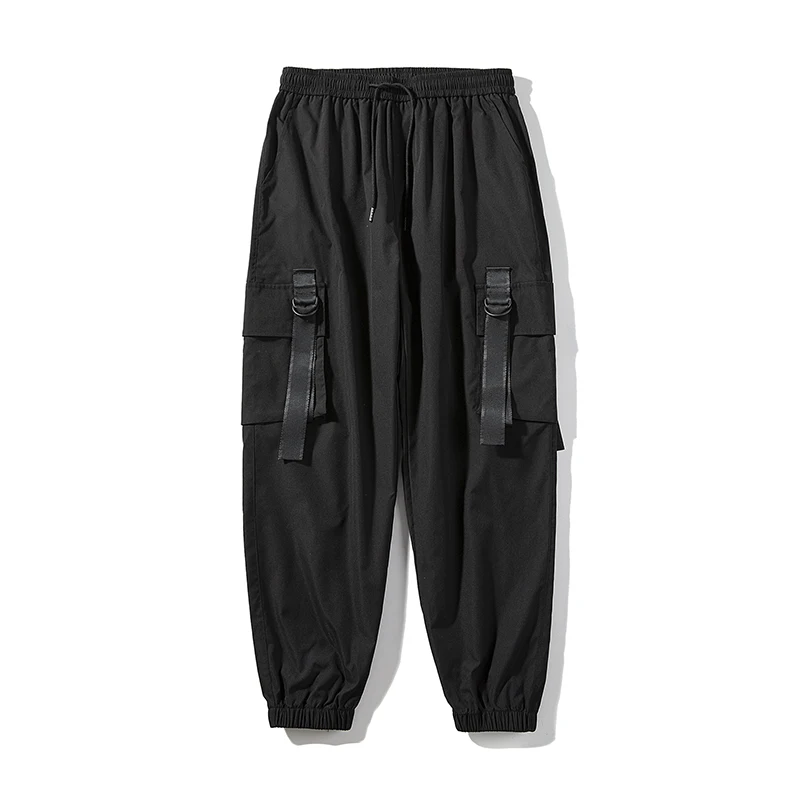 2021 Naujas Hip-hop Jogger vyriškos Juodos Haremo darbo drabužiai Multi-pocket Juostelės vyriškos Sportinės Kelnės Streetwear vyriškos Laisvalaikio Kelnės