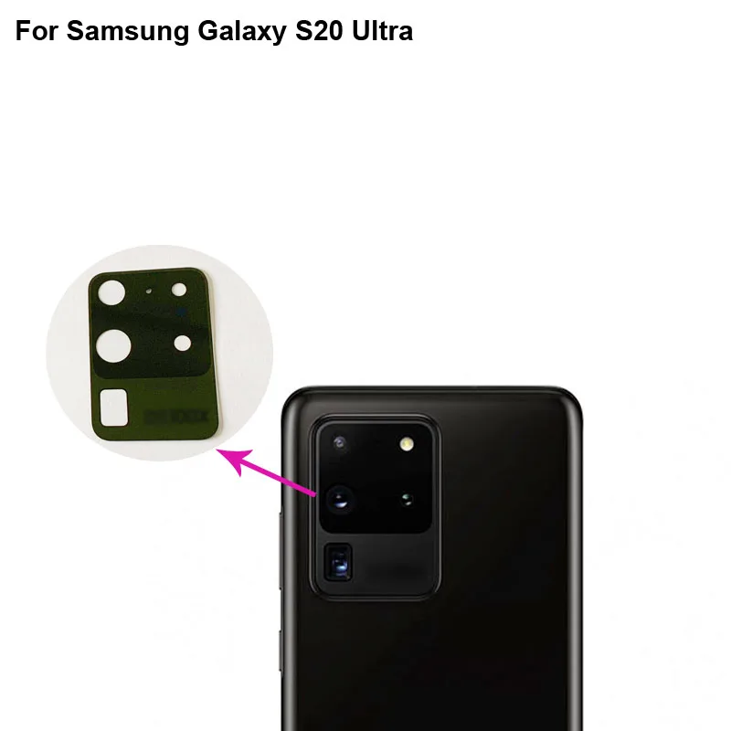 2VNT Aukštos kokybės Samsung Galaxy S20 Ultra Atgal Galinio vaizdo Kamera, Stiklinis Lęšis bandymas geras Samsung Galaxy S 20 Ultra Pakeitimo
