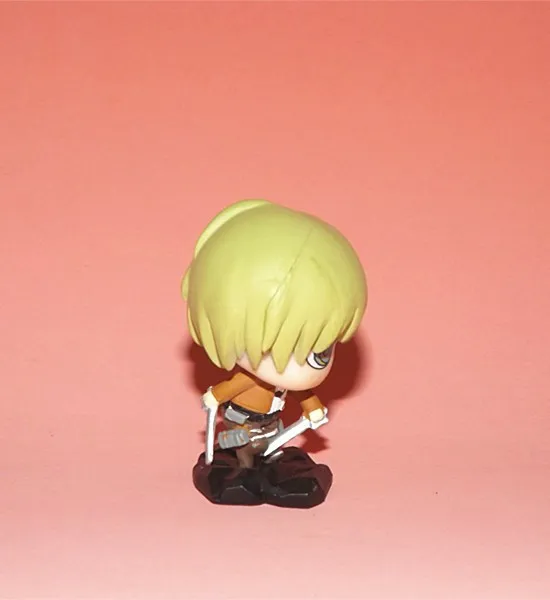 5vnt/set Anime Ataka Titan Eren Jaeger Mikasa Akermano levi Arlert Armin PVC Veiksmų Skaičius, Modelis Žaislai Kolekcionuojamos Lėlės Dovana