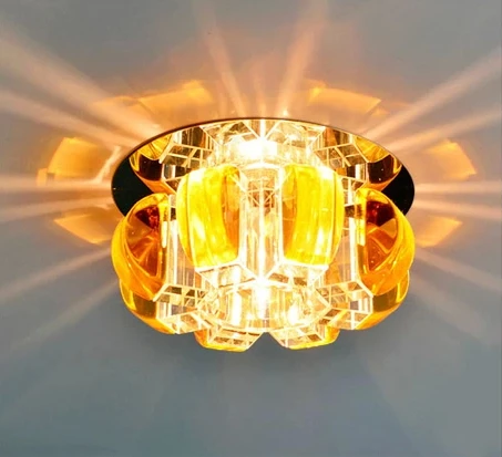 5W šiuolaikinės kristalų lempos, Led įėjimo šviesos AC85-265V led balkono lubų šviesos žibintus, namų dekoro lubų šviestuvas