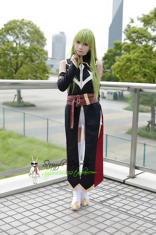 Anime Code Geass Karalienė CC Cosplay Kostiumas Helovyno Karnavalas Ragana juodomis uniformomis Moterų Mūšis Kostiumas Atsargos Pilnas Komplektas Pagamintas